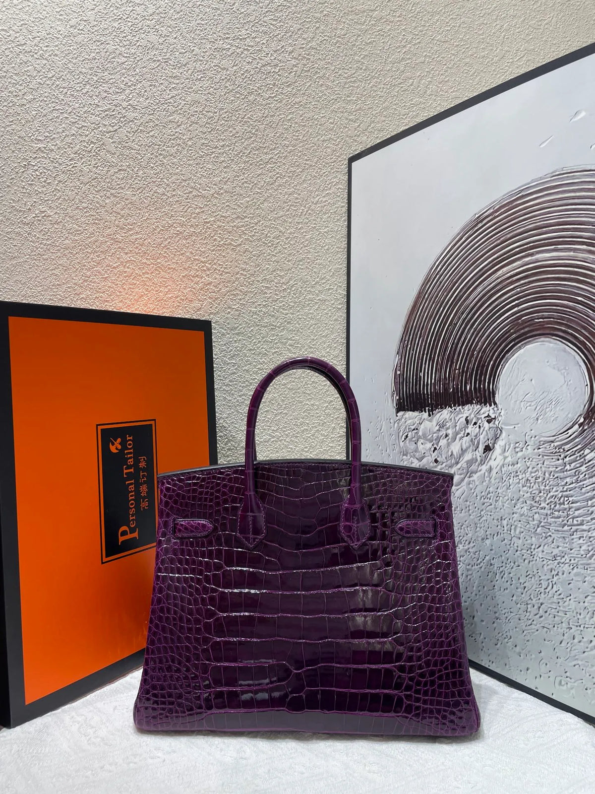 Hermès Birkin 30 Alligator Leather Handbag Grape Purple