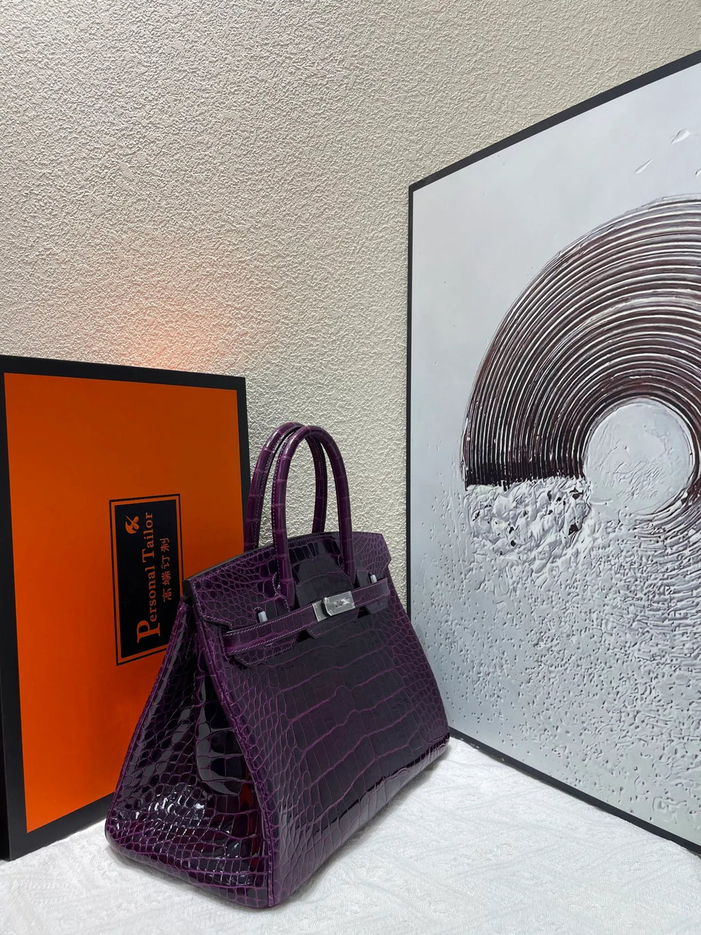 Hermès Birkin 30 Alligator Leather Handbag Grape Purple
