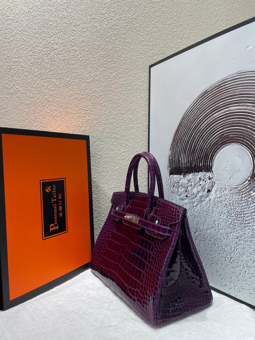 Hermès Birkin 30 Alligator Leather Handbag Grape Purple