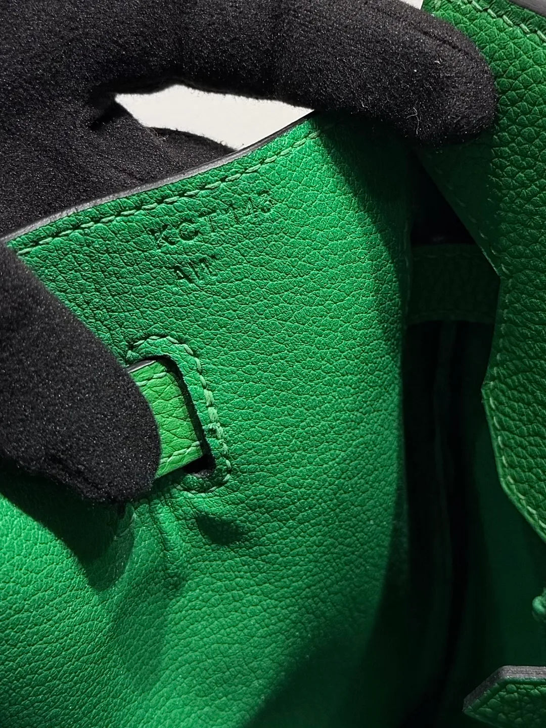 Hermès Birkin 30 Togo Leather Handbag Bamboo Green