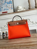 Hermès Herbag 31 Canvas and Leather Shoulder Bag