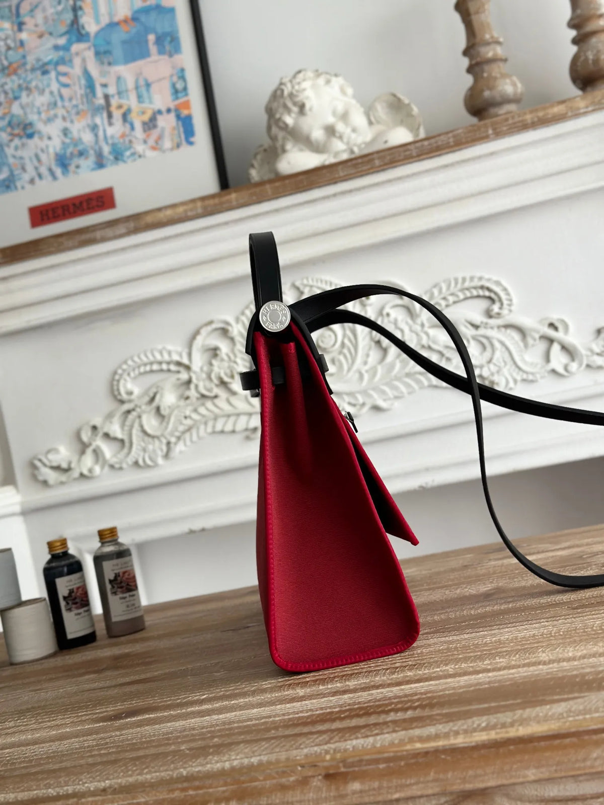 Hermès Herbag 31 Canvas and Leather Shoulder Bag