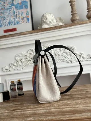 Hermès Herbag 31 Canvas and Leather Shoulder Bag