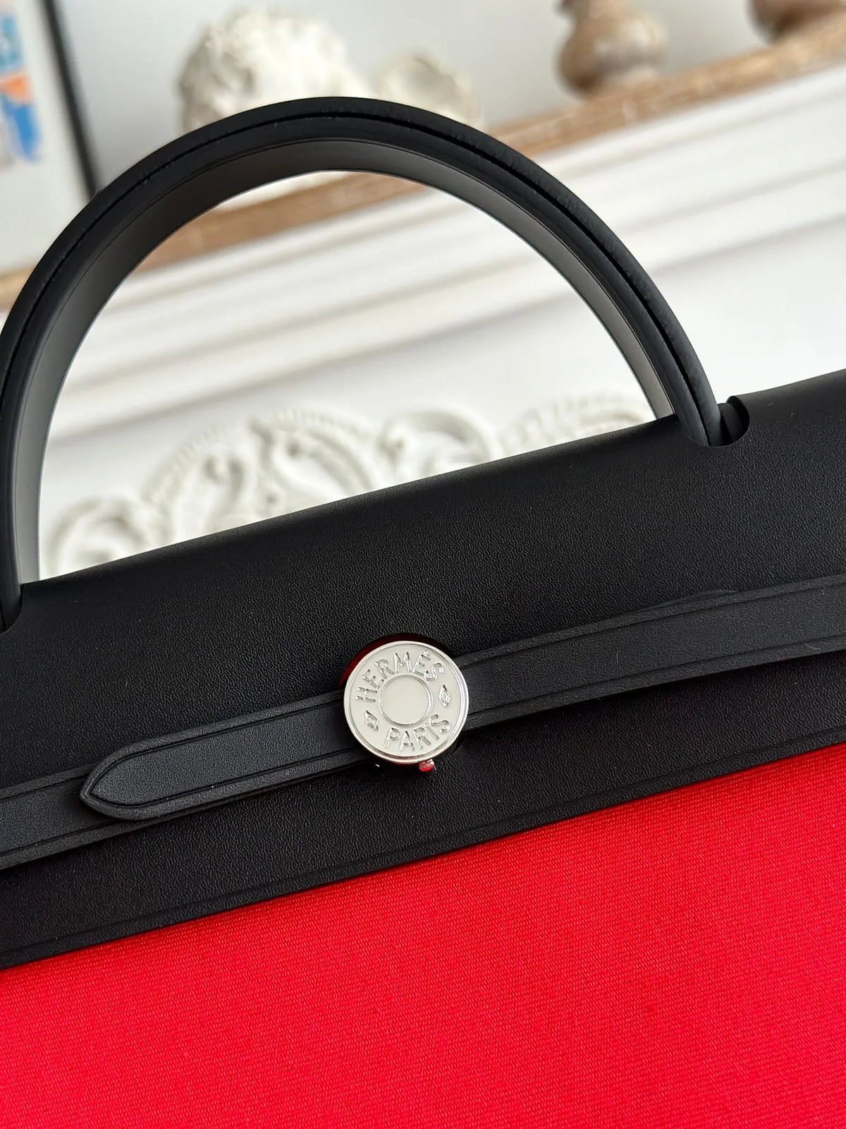 Hermès Herbag 31 Canvas and Leather Shoulder Bag