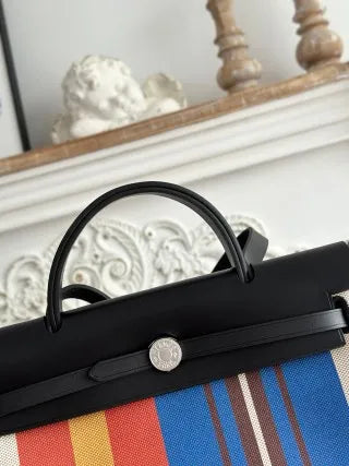 Hermès Herbag 31 Canvas and Leather Shoulder Bag