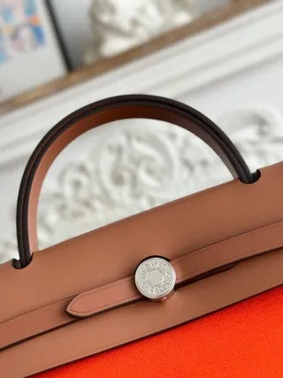 Hermès Herbag 31 Canvas and Leather Shoulder Bag