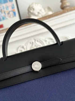 Hermès Herbag 31 Canvas and Leather Shoulder Bag