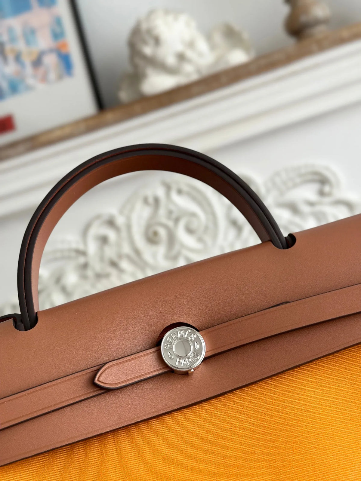 Hermès Herbag 31 Canvas and Leather Shoulder Bag