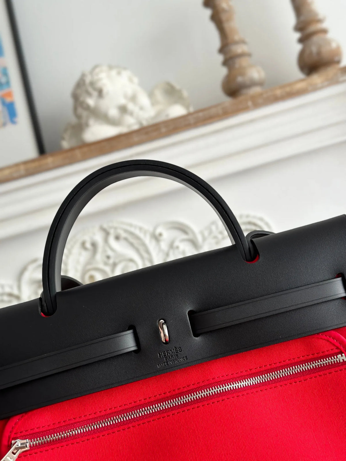 Hermès Herbag 31 Canvas and Leather Shoulder Bag