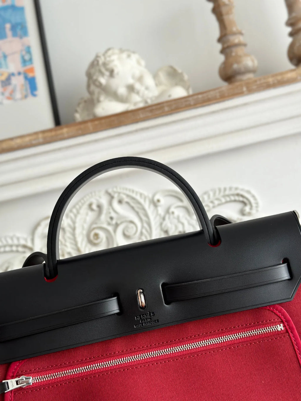 Hermès Herbag 31 Canvas and Leather Shoulder Bag