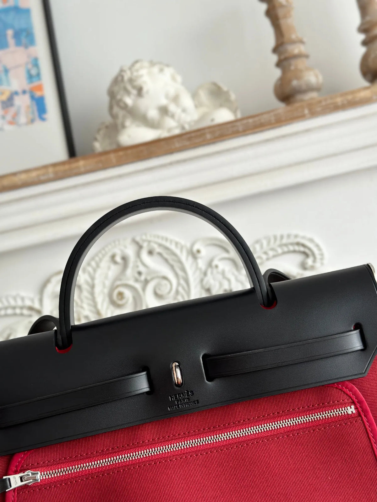 Hermès Herbag 31 Canvas and Leather Shoulder Bag