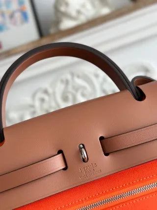 Hermès Herbag 31 Canvas and Leather Shoulder Bag