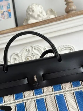 Hermès Herbag 31 Canvas and Leather Shoulder Bag