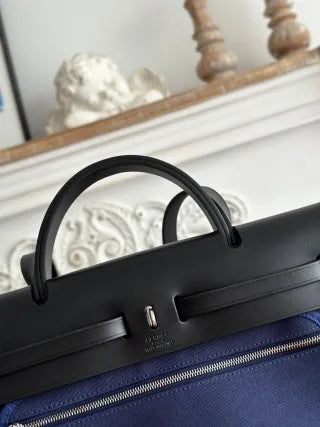 Hermès Herbag 31 Canvas and Leather Shoulder Bag