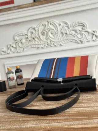 Hermès Herbag 31 Canvas and Leather Shoulder Bag