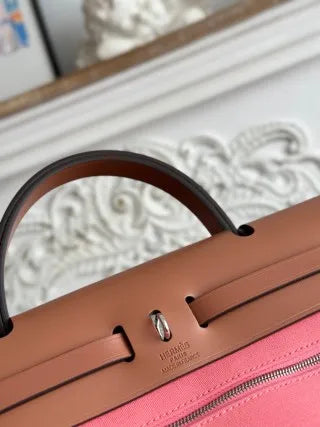 Hermès Herbag 31 Canvas Leather Handbag