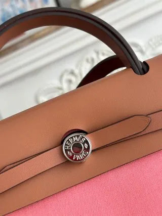 Hermès Herbag 31 Canvas Leather Handbag