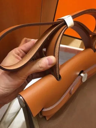 Hermès Herbag 31 Canvas Leather Handbag Elephant Grey