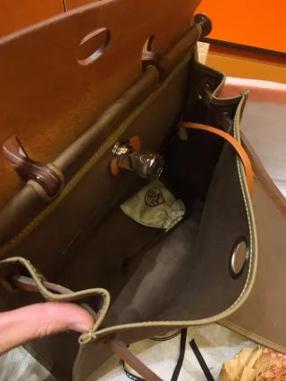 Hermès Herbag 31 Canvas Leather Handbag Elephant Grey