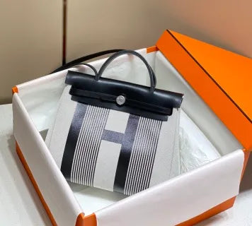 Hermès Herbag Zip 31 Canvas and Leather Shoulder Bag