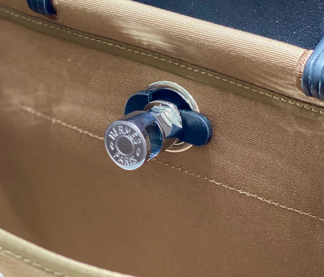Hermès Herbag Zip 31 Canvas and Leather Shoulder Bag