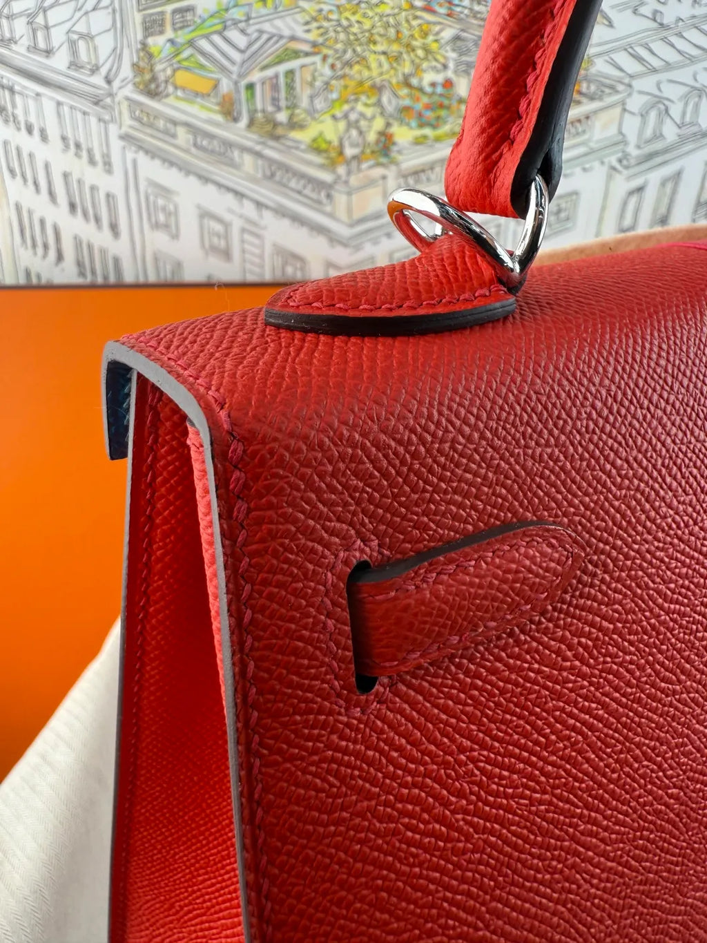 Hermès Kelly 25 Epsom Leather Handbag Extreme Pink