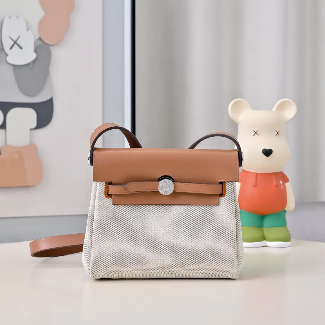 Mini Herbag 7.9 in Canvas Leather Handbag