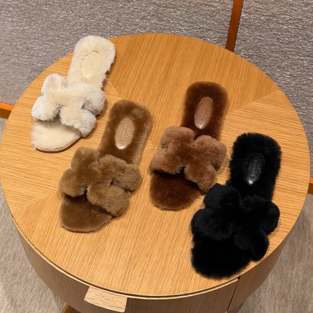 Hermes Oran Sandals Wool Leather 333148