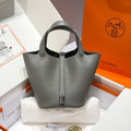 Hermes Picotin 18 TC Tote Bag Gris Meyer