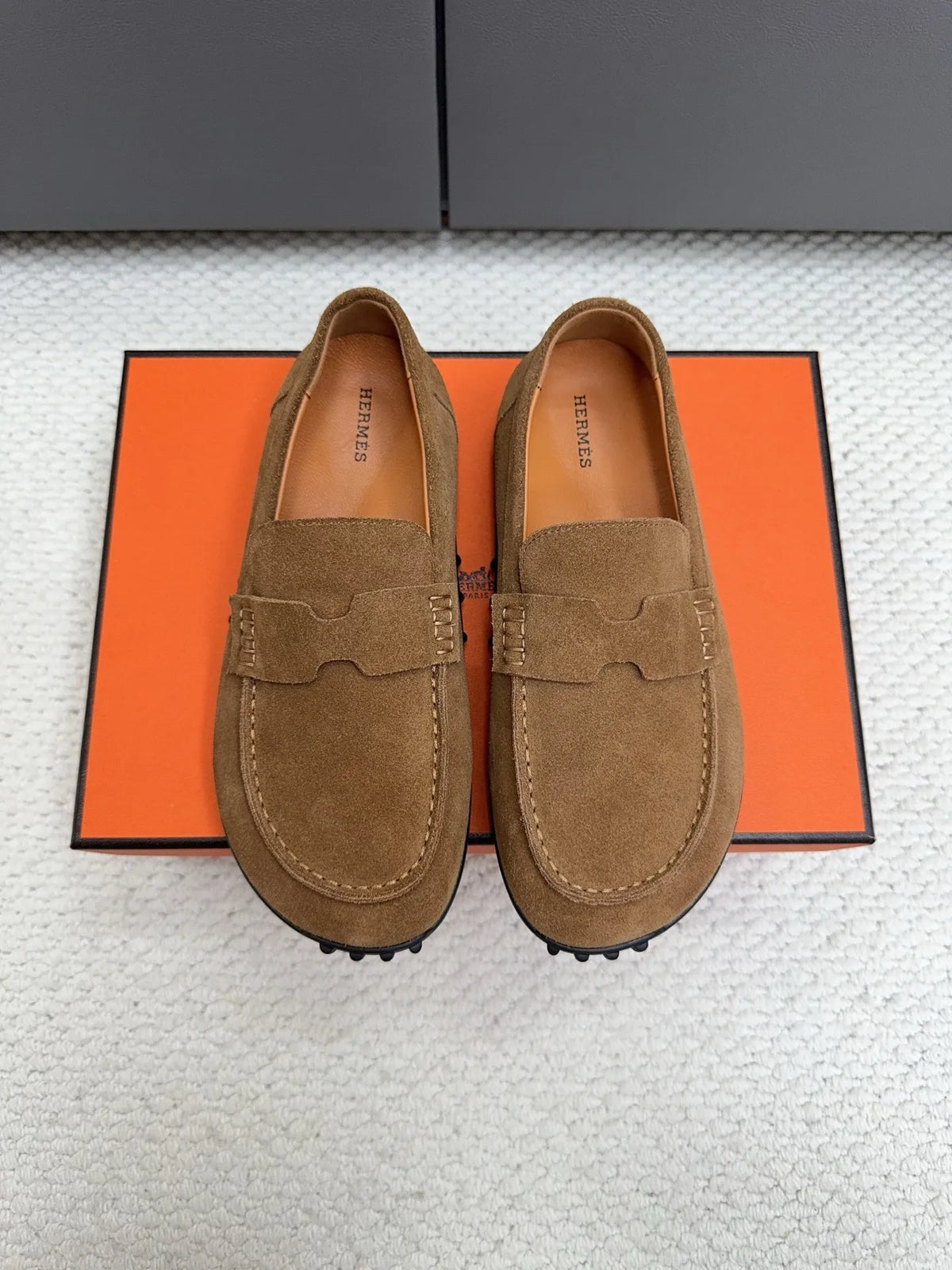 Hermès Unisex Leather Birkenstock Mule Loafers
