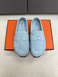 Hermès Unisex Leather Birkenstock Mule Loafers