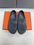 Hermès Unisex Leather Birkenstock Mule Loafers
