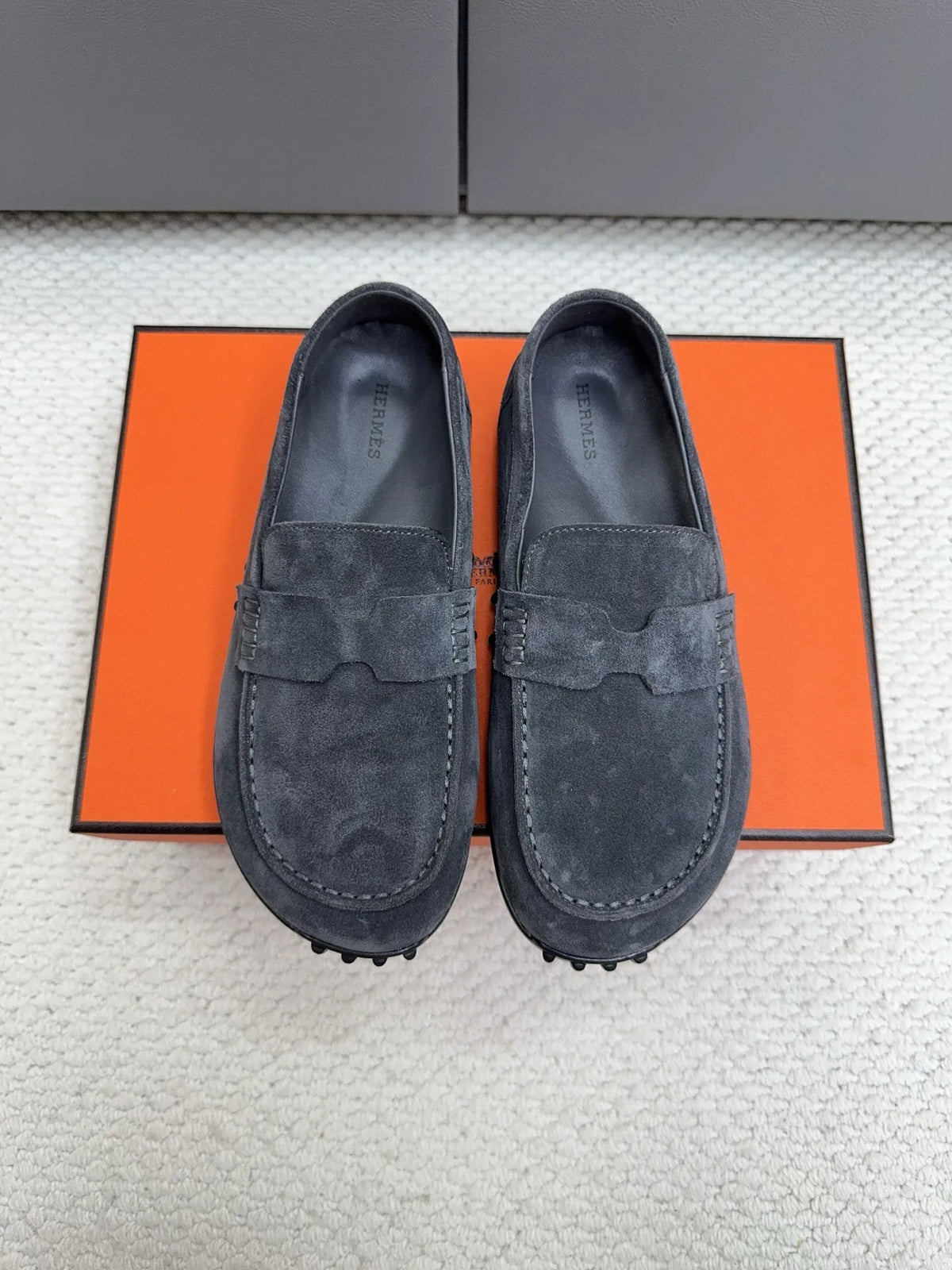 Hermès Unisex Leather Birkenstock Mule Loafers