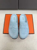 Hermès Unisex Leather Birkenstock Mule Loafers