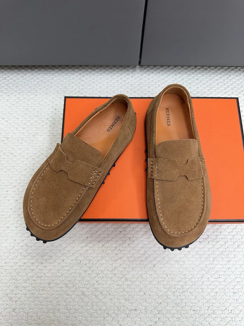 Hermès Unisex Leather Birkenstock Mule Loafers