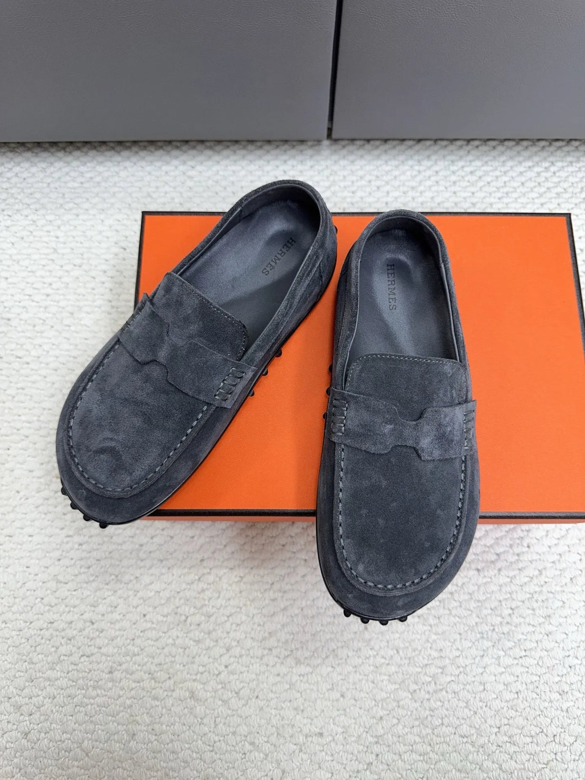 Hermès Unisex Leather Birkenstock Mule Loafers