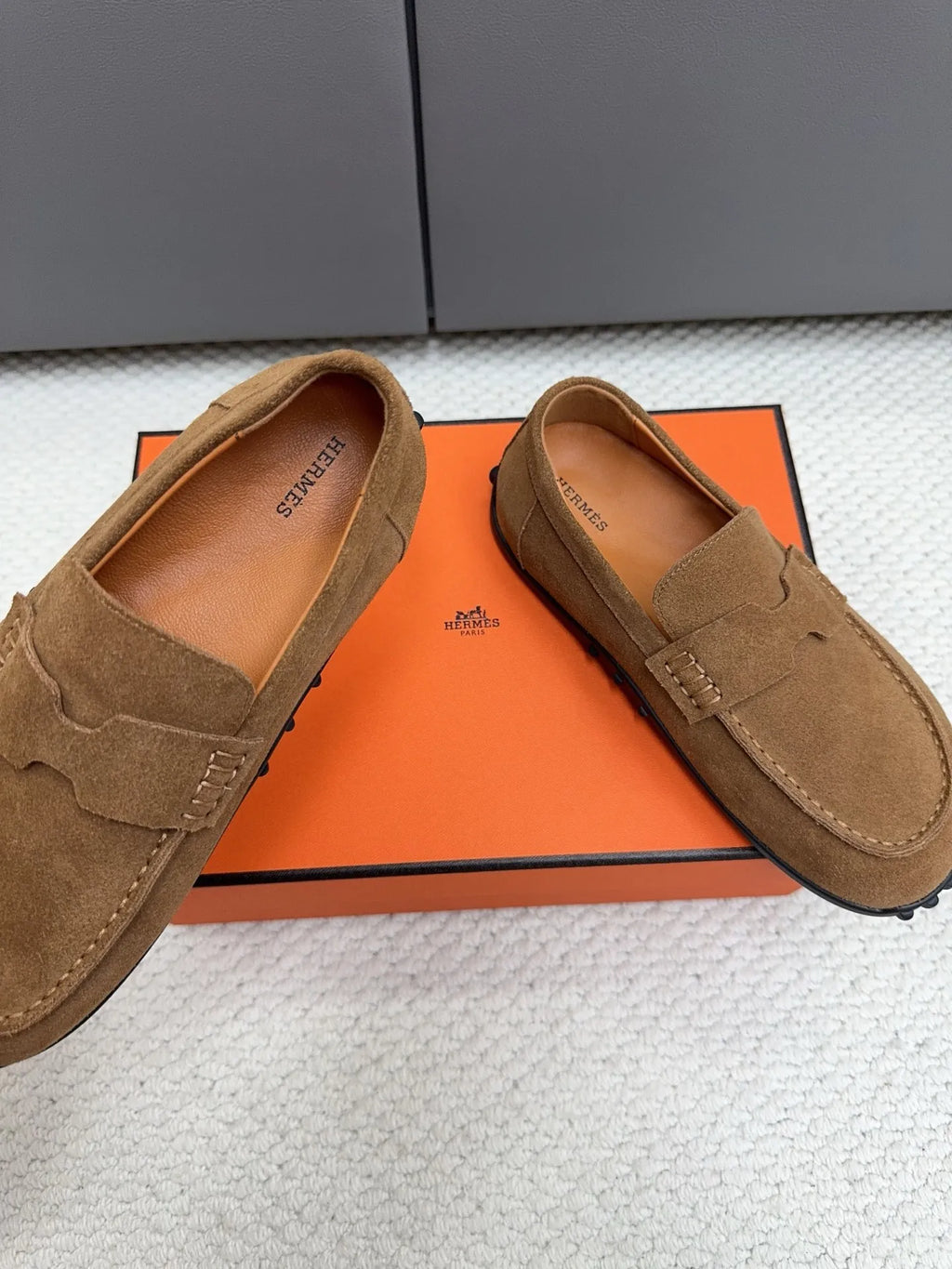 Hermès Unisex Leather Birkenstock Mule Loafers