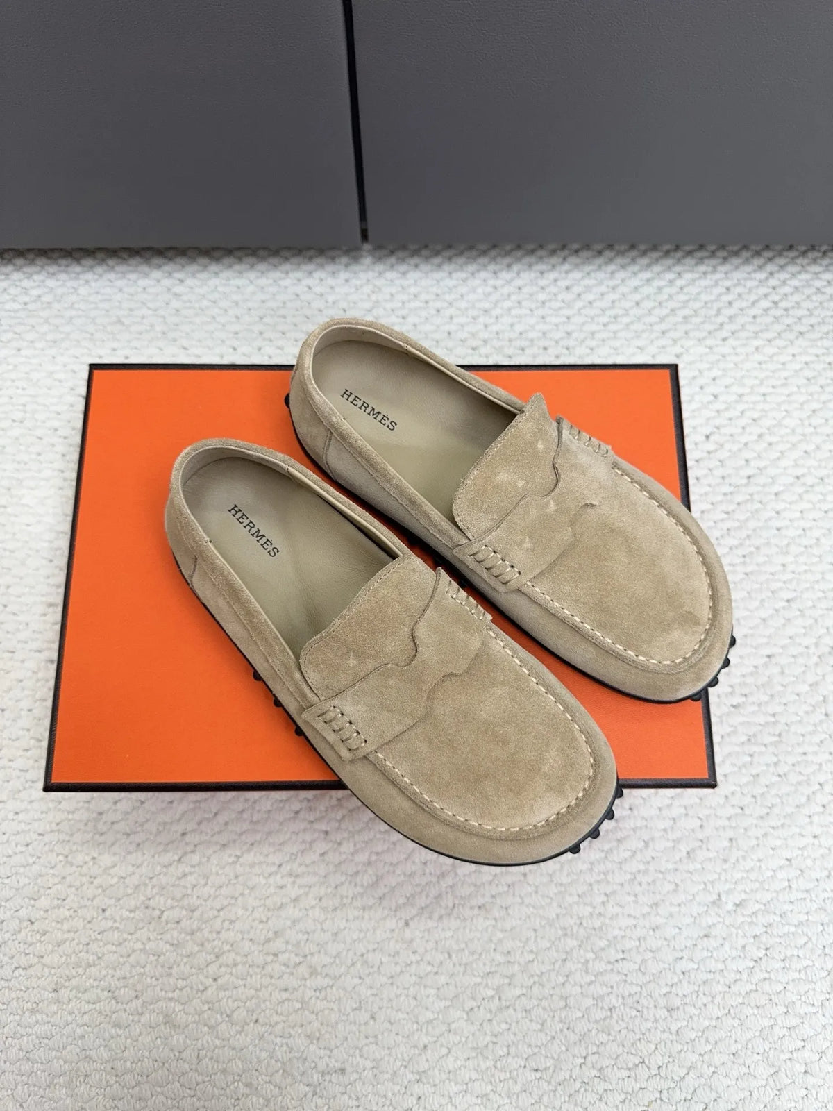 Hermès Unisex Leather Birkenstock Mule Loafers
