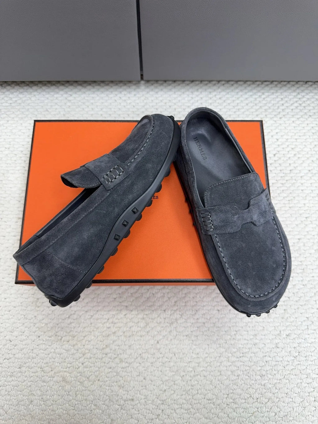 Hermès Unisex Leather Birkenstock Mule Loafers