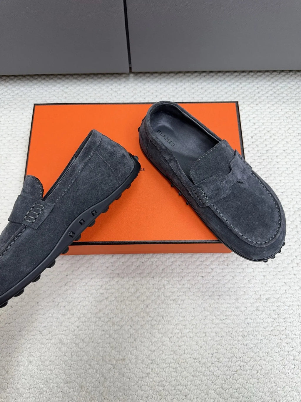 Hermès Unisex Leather Birkenstock Mule Loafers