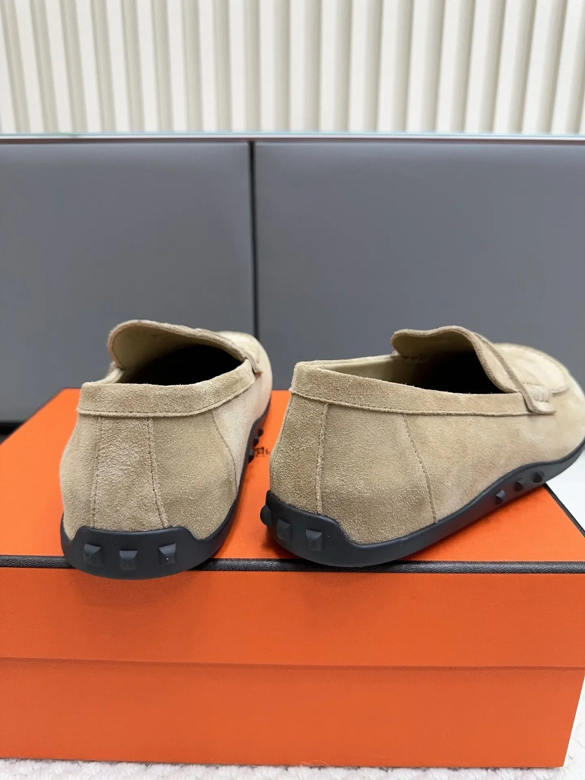 Hermès Unisex Leather Birkenstock Mule Loafers