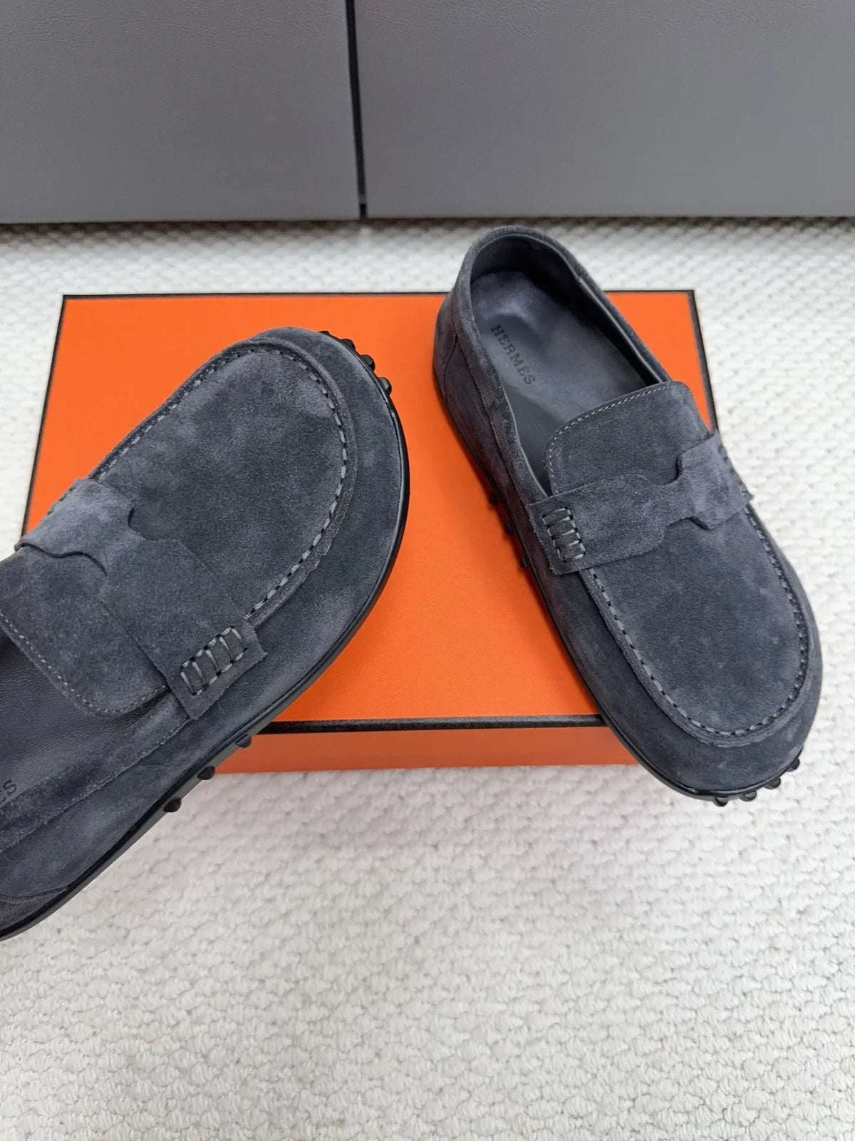 Hermès Unisex Leather Birkenstock Mule Loafers