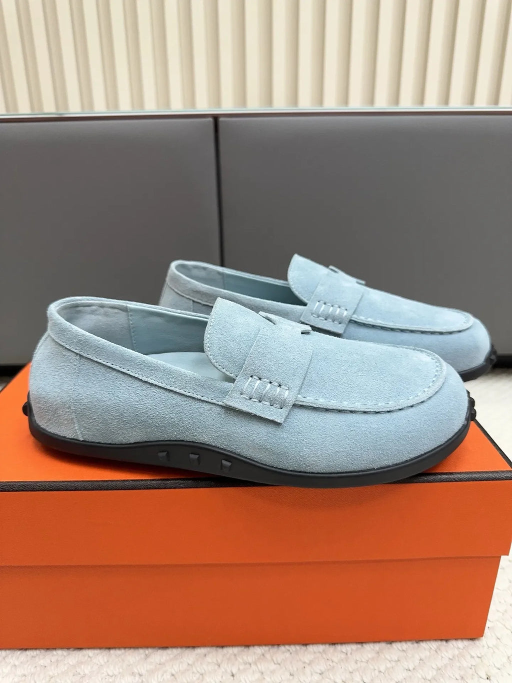Hermès Unisex Leather Birkenstock Mule Loafers