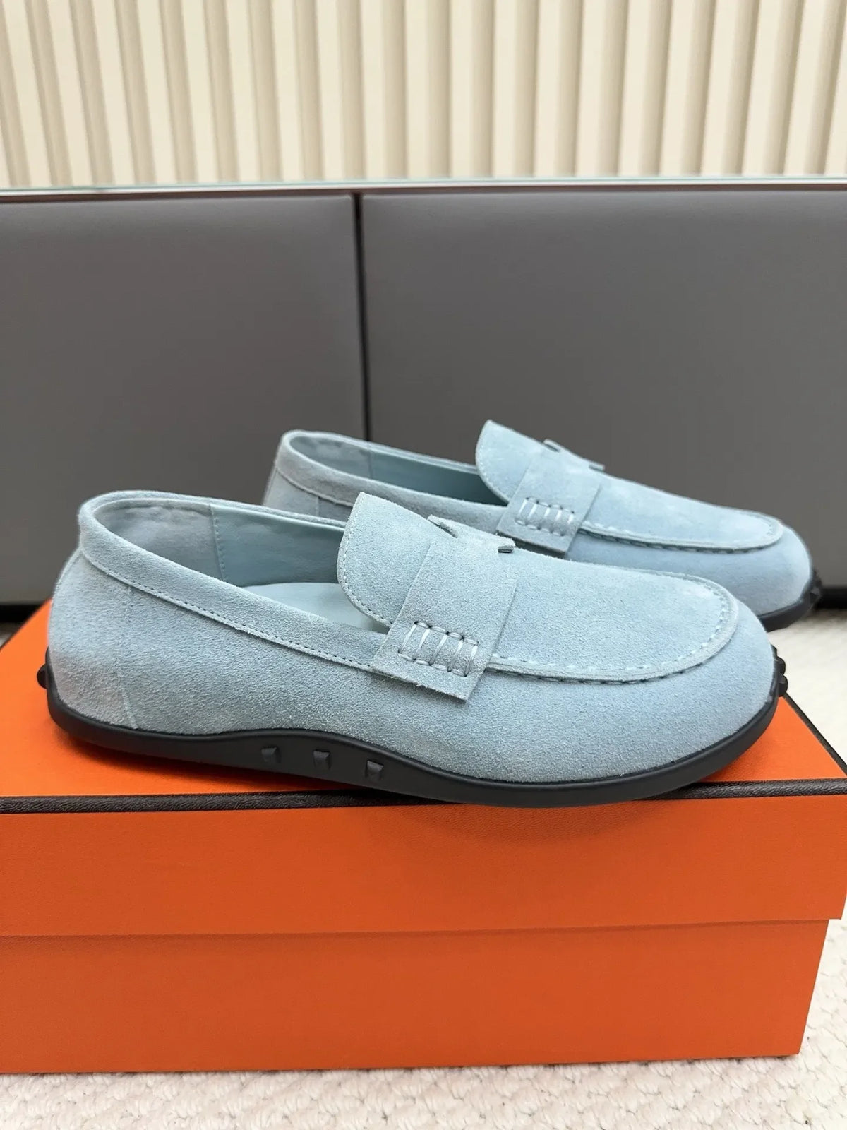 Hermès Unisex Leather Birkenstock Mule Loafers