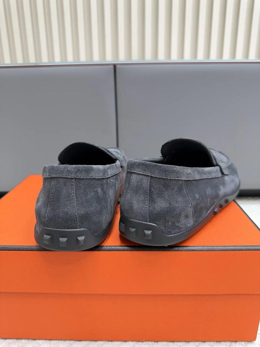 Hermès Unisex Leather Birkenstock Mule Loafers