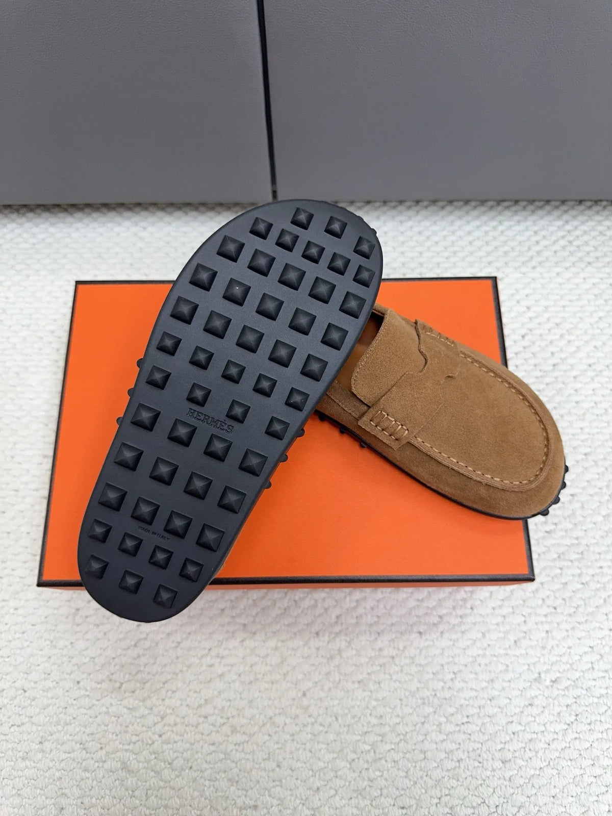 Hermès Unisex Leather Birkenstock Mule Loafers