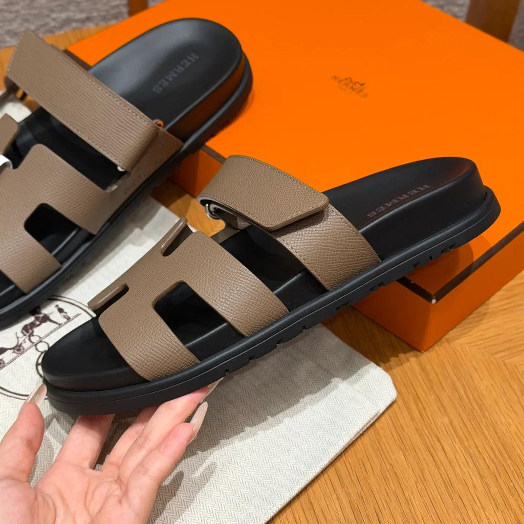 Hermes Women's Chypre Sandals Epsom Calfskin Leather 333008