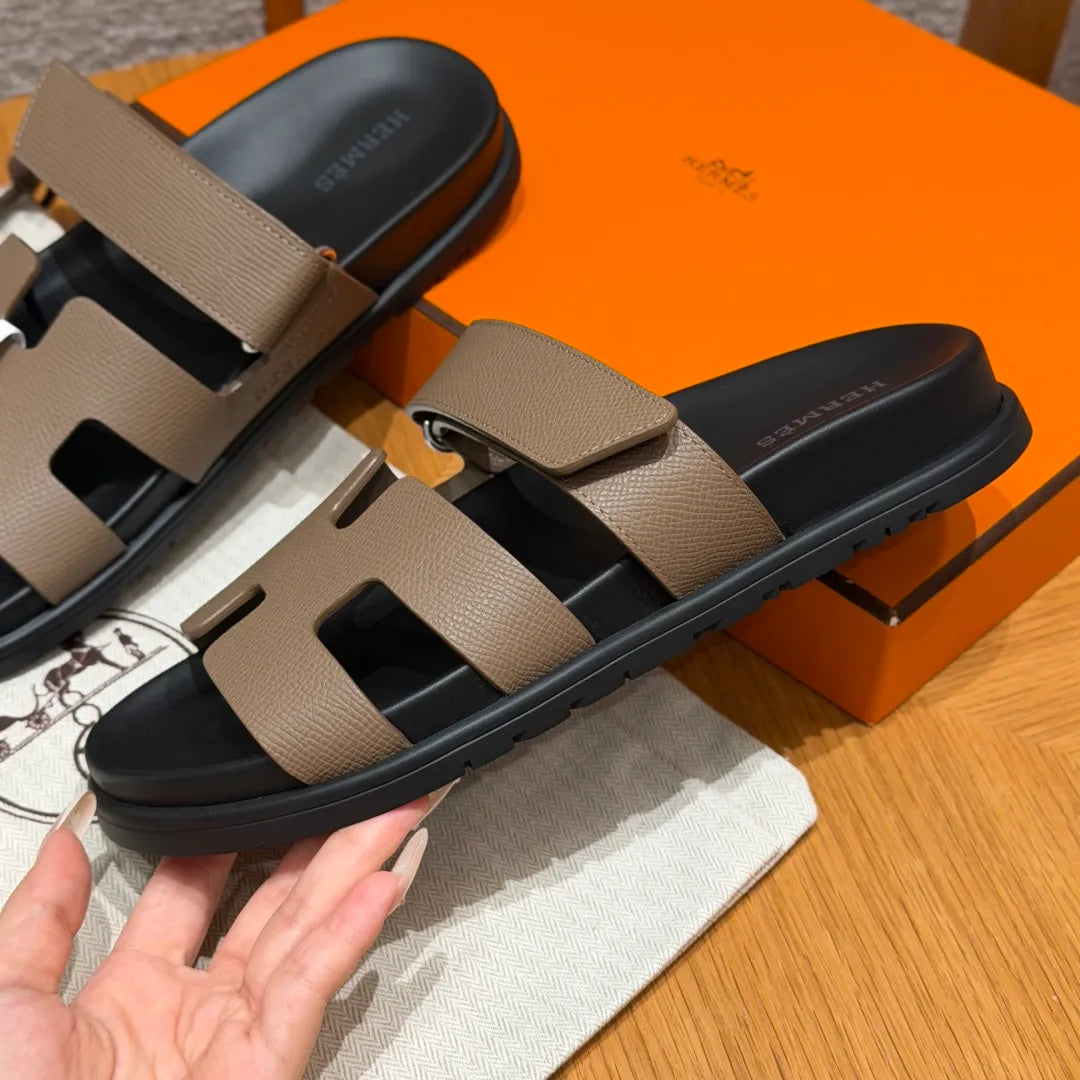 Hermes Women's Chypre Sandals Epsom Calfskin Leather 333008