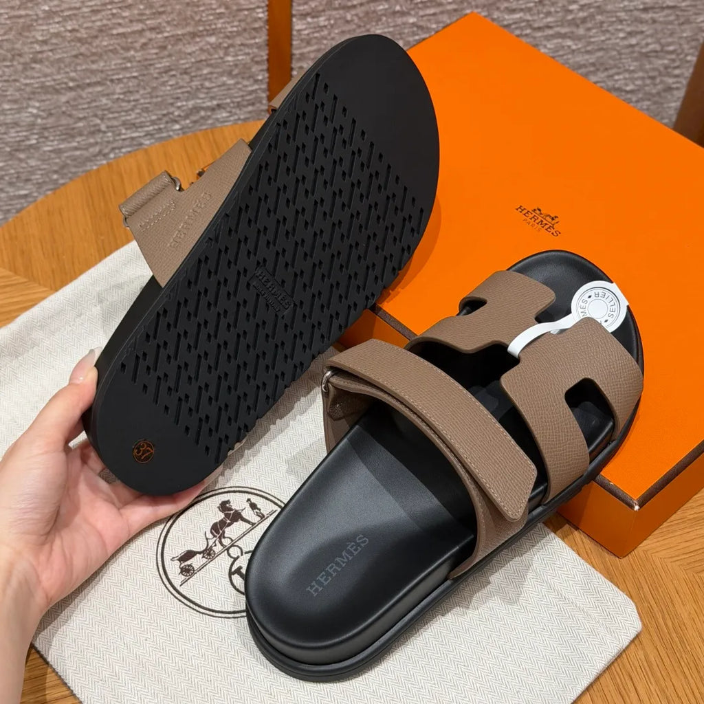 Hermes Women's Chypre Sandals Epsom Calfskin Leather 333008