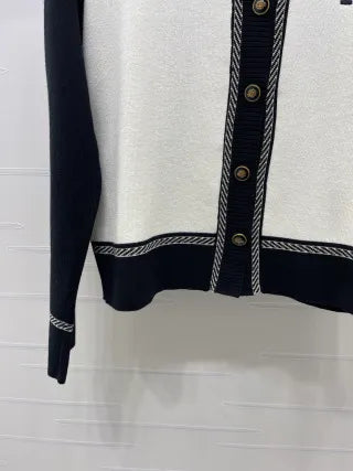 Hermès Women's Contrast Lapel Knit Cardigan
